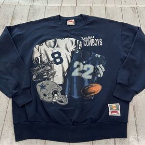 Vintage Dallas Cowboys Crewneck Sweater Nutmeg Mills Made in USA 1993 Sz M